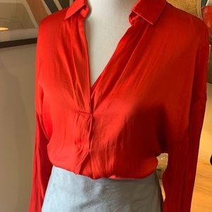 Lush silky long sleeve blouse